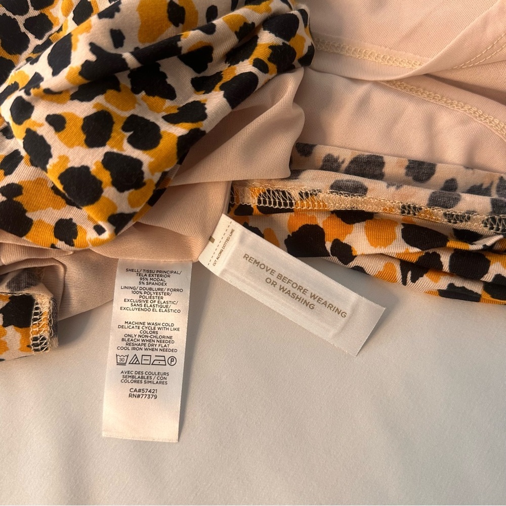 Ann Taylor Leopard Mock Turtleneck Long Sleeve Swing Dress XS extra small Petite - Picture 8 of 9